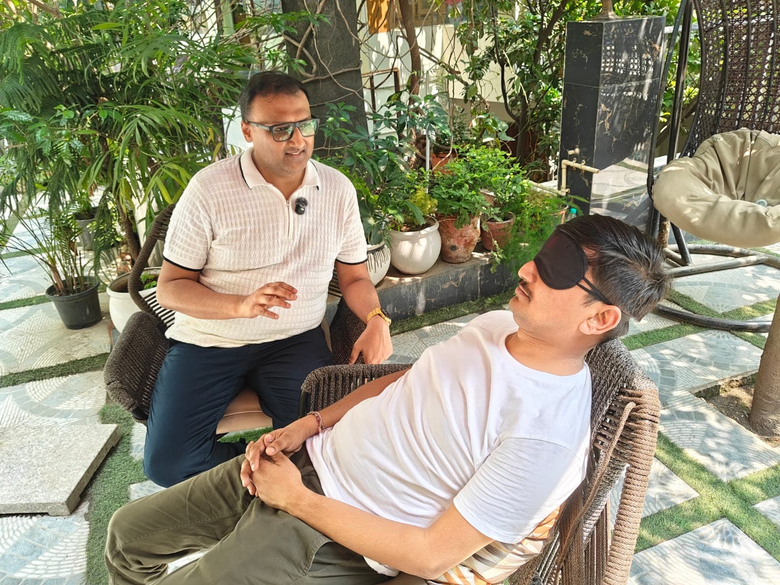 Naveen Todi conducting a healing session outdoors